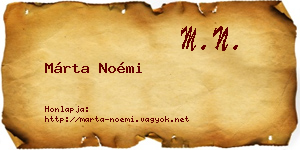 Márta Noémi névjegykártya